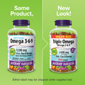 Webber Naturals Triple Omega 3-6-9, 2400 mg Fish Oil Per Serving, High Potency, 180 Softgels, No Fishy Aftertaste, Ultra-Purified, for Heart, Brain and Cardiovascular Health, Shellfish-Free