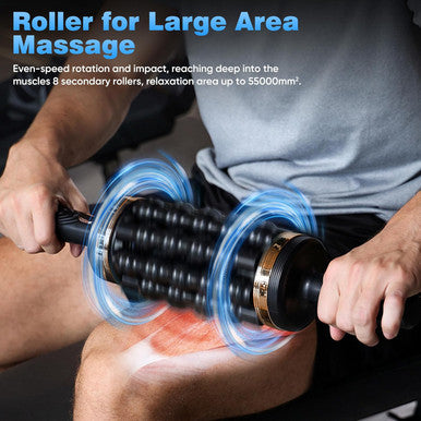Rolling Percussive Massager, Roller Massager 5 Levels Of Intensity Adjustable, Neck Massager For Pain Relief Deep Tissue And Relax Muscles, Body Massager Is Suitable For Legs, Neck, Shoulders And Back