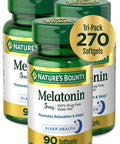 Nature'S Bounty Melatonin 100 Drug Free Sleep Aid Dietary Supplement Promotes Relaxation And Sleep Health 5 Mg 90 Count Pack Of 3