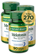 Nature'S Bounty Melatonin 100 Drug Free Sleep Aid Dietary Supplement Promotes Relaxation And Sleep Health 5 Mg 90 Count Pack Of 3