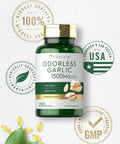 Carlyle Odorless Garlic Softgels 1500Mg | 250 Count | Non-Gmo, Gluten Free Extract Supplement