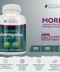 Purely Holistic Astragalus Capsules 5,000 Mg - 250 Capsules, 8+ Month Supply - Superior Strength Astragalus Root Extract 20:1 - Non Gmo, Vegetarian & Vegan Friendly - Supports The Immune System & Cardiovascular