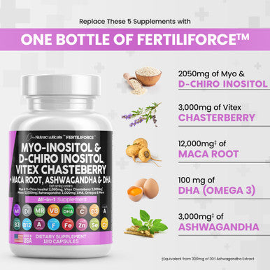 Myo Inositol & D Chiro Inositol 2050Mg Prenatal Vitamins Ashwagandha