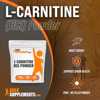BulkSupplements L-Carnitine Powder - Amino s Supplement for Muscle Recovery & Endurance - - 500mg , 200 Servings (100 Grams - 3.5 oz)