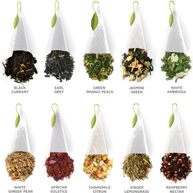 Tea Forte Presentation Box Tea Sampler Set Assorted Variety Handcrafted Pyramid Infuser Bags (Asst Tea Tasting) 20 Count (Pack of 1)