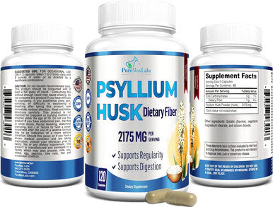 YUMMYVITE Premium Psyllium Husk Dietary Fiber Supplement 2175Mg, Non-Gmo, 120 Capsules