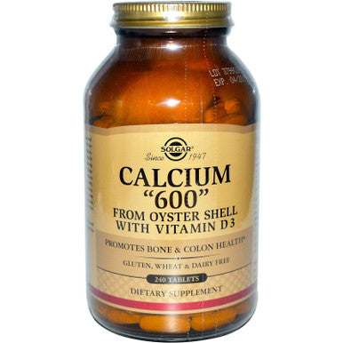 Solgar, Calcium "600", from Oyster Shell with Vitamin D3, 240 Tablets - 2pc