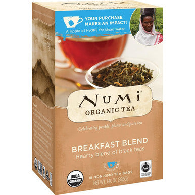 Numi Organic Tea Breakfast Blend 18 Count Box of Tea Bags Black Tea (Packaging May Vary)
