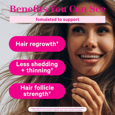 Pink Stork Postpartum Hair Loss Gummies - Biotin with Vitamin E Pantothenic Acid B6 & B12 for Beautiful & Strong Hair Skin and Nails - Postpartum Essentials for Moms - 60 Gummy Vitamins