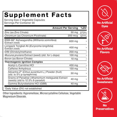 Force Factor Test X180 Thermo Testosterone Supplement and Fat Burner for Men to Accelerate Metabolism Reduce Body Fat Build Lean Muscle and Increase Thermogenesis 120 Capsules
