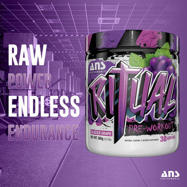 ANS Performance Ritual Pre Workout (30 servings, 12.7 oz) - Complete Preworkout Formula Workout Volume - Endurance & Stamina (Grape)