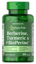 Berberine Turmeric & Bioperine by Puritan's Pride Supports Antioxidant Health 60 Capsules Berberine Turmeric & Bioperine (22613)
