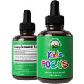 Kids Focus Drops. Attention Deficit Liquid Supplement For Concentration, Attention, Brain, Memory. No Bitter Taste. Natural Non-H