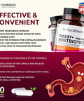 healblend Digest + Postbiotics Supplement for Women and Men Multi Enzymes Organic Prebiotic & Probiotic for Digestive Health with Bromeline Papin and Lipase Non-GMO Gluten-Free 60 Vegetarian Caps