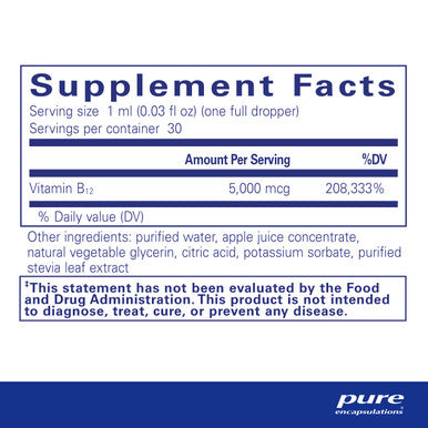Pure Encapsulations B12 5000 Liquid 30 ml