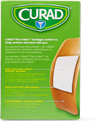 Curad Flex-Fabric Adhesive Bandages X-Large 2x4 50 Count