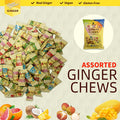 Prince Of Peace Ginger Chews Assorted Flavors (Mango Blood Orange Pineapple Coconut Lychee) Candied Ginger Candy Pack Ginger Chews Candy - Gluten Individually Wrapped Healthy Candy 2.2Lb/1Kg