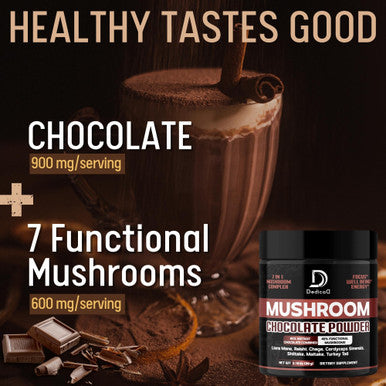 Dedicad Mushroom Chocolate Powder - Mushroom Hot Chocolate With Lion'S Mane, Reishi, Chaga, & More - Support For Immune System