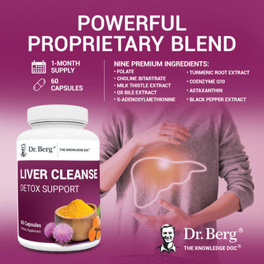 Dr. Berg's Liver Cleanse Detox & Repair Capsules - Liver Support Supplement with Milk Thistle, Ox Bile,Turmeric and Other Unique Liver Care Nutrients - Herbal Liver Health Formula 60 Caps