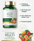 Carlyle Fruits and Veggies Supplement | 120 Count | Superfood Multivitamin with Probiotics | Made with 20 Fruits and Vegetables | Non-GMO & Gluten Supplement