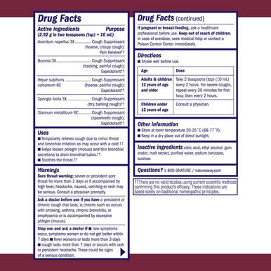 Nature'S Way Boericke & Tafel Daytime Cough & Bronchial Syrup, Cough Suppressant & Expectorant , Non-Drowsy, 4 Fl. Oz