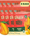 SOLELY - Organic Dried Mango Strips (5 oz Resealable Bags, Pack of 6) - Real Fresh Fruit - 1 Ingredient - Healthy Snacks for Adults & Kids - Non GMO, Vegan Snacks, Shelf Stable - 6 Bags (30 oz)