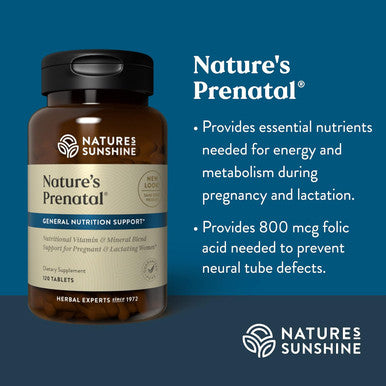 Nature'S Sunshine Prenatal 120 Tablets | Prenatal Vitamin Provides a Combination of Vitamins and Minerals to Support the Nutritional Needs of Both Mother and Child