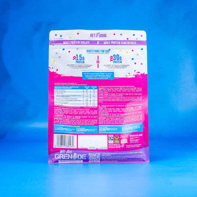 Grenade Whey Blend High Protein Powder Low Sugar with 30g Protein per Serving 50 Servings Birthday Cake 2 kg
