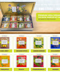 Elephant Park Premium Organic Tea Bag 80 Pack Sampler Designer Tin Book Set 10 Per Flavor Assorted Variety Exotic Fruit Herbal Black And Green Teas Individually Wrapped (8 Flavors)