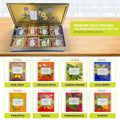 Elephant Park Premium Organic Tea Bag 80 Pack Sampler Designer Tin Book Set 10 Per Flavor Assorted Variety Exotic Fruit Herbal Black And Green Teas Individually Wrapped (8 Flavors)