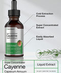 Cayenne Pepper Liquid Extract 2 fl oz Low Alcohol Supplement Vegetarian Non-GMO Gluten Free by Horbaach