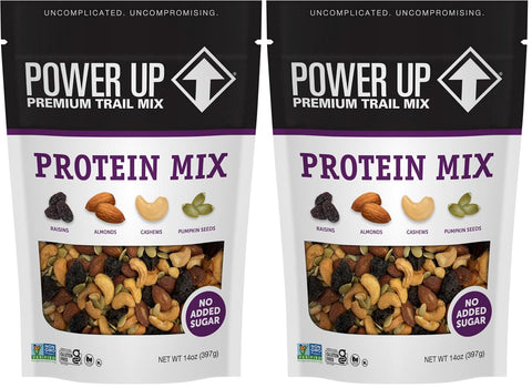 Power Up Premium Trail Mix - Protein Packed 14oz, No Added Sugar, Made Without Peanuts, Gluten Free, Vegan, Non-GMO