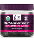 Gaia Herbs Black Elderberry (Sambucus Nigra) Extra Strength Gummies - Delicious Immune Support Supplement - Made with Certified Organic Black Elderberries for Immune System Support - 80 Gummies