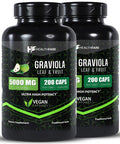 Healthfare Graviola Capsules 5000Mg Leaf & Fruit Extract | 200 Capsules | High Potency | Soursop Capsules | Made In The Usa (200 Count (Pack Of 2)