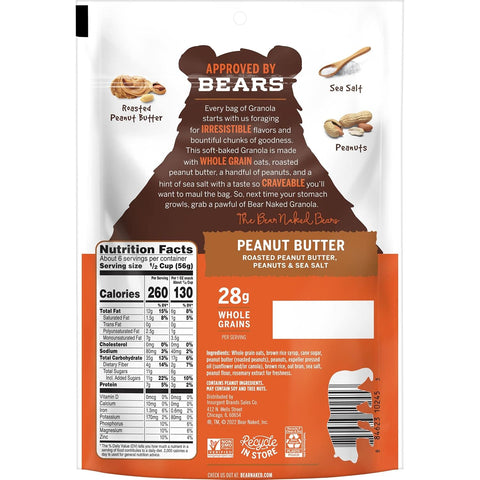 Bear Naked Granola, Breakfast Snacks, Peanut Butter, 12oz Bag (1 Bag)