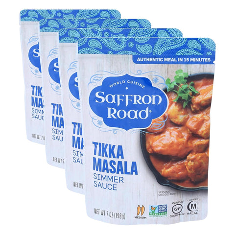 Saffron Road Tikka Masala Simmer Sauce, 7oz - Non-GMO, Gluten Free, Halal, Kosher