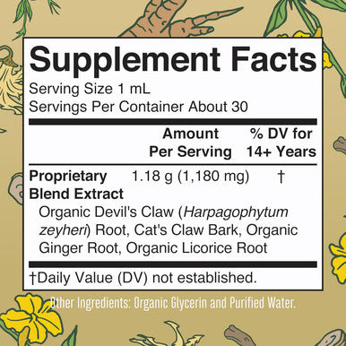 Maryruth Organics Joint Support Supplement by | Joint Health Herbal Blend Liquid Drops | Ginger Root | Licorice Root | Cats Claw | Devils Claw | Vegan | Non GMO | 30 Servings