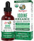 MaryRuth Organics Iodine Liquid Drops Potassium Iodide 1 Year Supply 450 Servings Thyroid Health USDA OrganicVegan NonGMO Gluten Free 1 Fl Oz