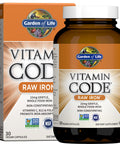 Garden Of Life Vitamin Code Raw Iron Supplement - 30 Vegan Capsules 22Mg Once Daily Iron Vitamins C B12 Folate Fruit Veggies & Probiotics Iron Supplements For Women Energy & Anemia Support