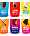 SkinnyDipped Dark Chocolate Cocoa Almonds, Healthy Snack, Plant Protein, Gluten Free, 3.5 oz Resealable Bags (Pack of 5)