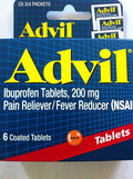 Advil 200 mg Pain Reliever/Fever Reducer (NSAID) 6 Coated Tablets