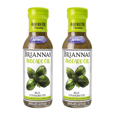BRIANNAS - Avocado Oil Balsamic Vinaigrette Dressing - Nutrient Rich, Keto Friendly, Vegan Salad Dressing made with 100% Avocado Oil - 10 oz. Bottle