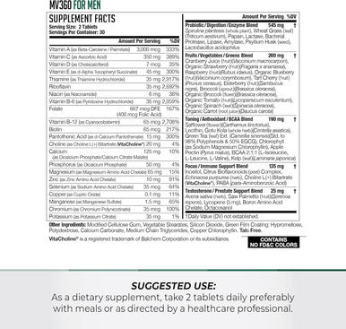 Nds Nutrition Mv360 For Men, 5-In-1 Complete Multivitamin For Men With Essential Mens Vitamins For Energy, Digestion, Toning, Immune Support, And Mens Health & Vitality, 60 Tablets, 30 Servings