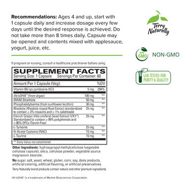 Terry ly Calm Kids - 60 Capsules - Supports Mental Focus, A Calm Mind & Emotional Well-Being - Non-GMO, - 60 Servings
