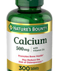 Calcium & Vitamin D by Nature's Bounty, Immnue Support & Bone Health, 500mg Calcium & 400IU D3, 300 Tablets