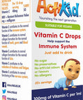 2 Pack ActiKid Vitamin C Drops 100mg per 1ml - 15ml for Infants and Children | Vegan | Sugar Free | Preservative Free | No Allergens | Baby | Vitamin C Supplement | Immune System Booster