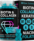 Biotin Collagen Gummies Hair Skin And Nails Vitamins For Women & Men Hair Growth Vitamins: B1, B2, B3, B5, B7, B9, B12, Collagen, Keratin, Vitamin A & D Hair Growth Supplement 60 Gummy Bears