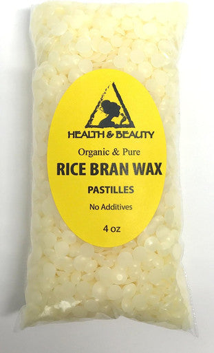 Rice Bran Wax Organic Vegan Beads Vegetable Pastilles Flakes Premium Prime Grade A 100% Pure 4 oz, 113 g
