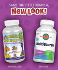 KAL Kids MultiSaurus Vitamins & Minerals | Berry, Grape & Orange Flavor | Childrens Daily Multivitamin | 180 Chewables