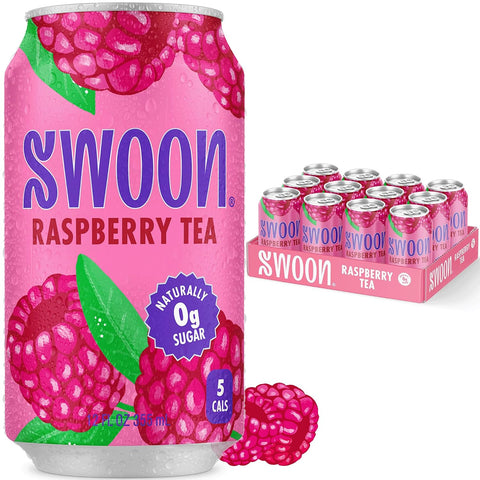 Swoon Peach Tea - Sugar Free, Low Carb, Paleo-Friendly, Gluten Free - Flavored Keto Drinks Made with Organic Black Tea & Sweetened by Monk Fruit and Stevia (Pack of 12)